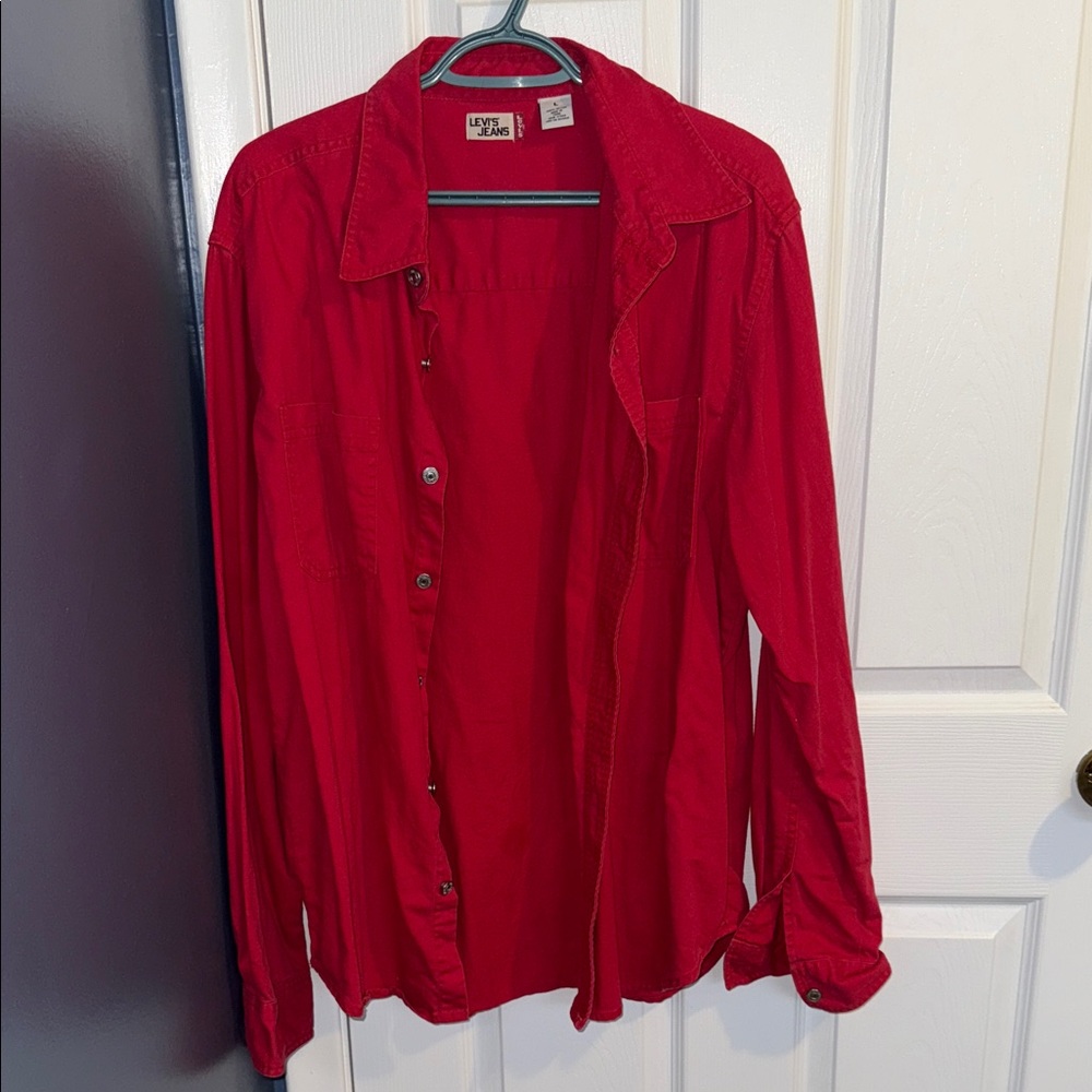 Levi's Red Casual Cotton Button Down Shirt - Picture 3 of 6